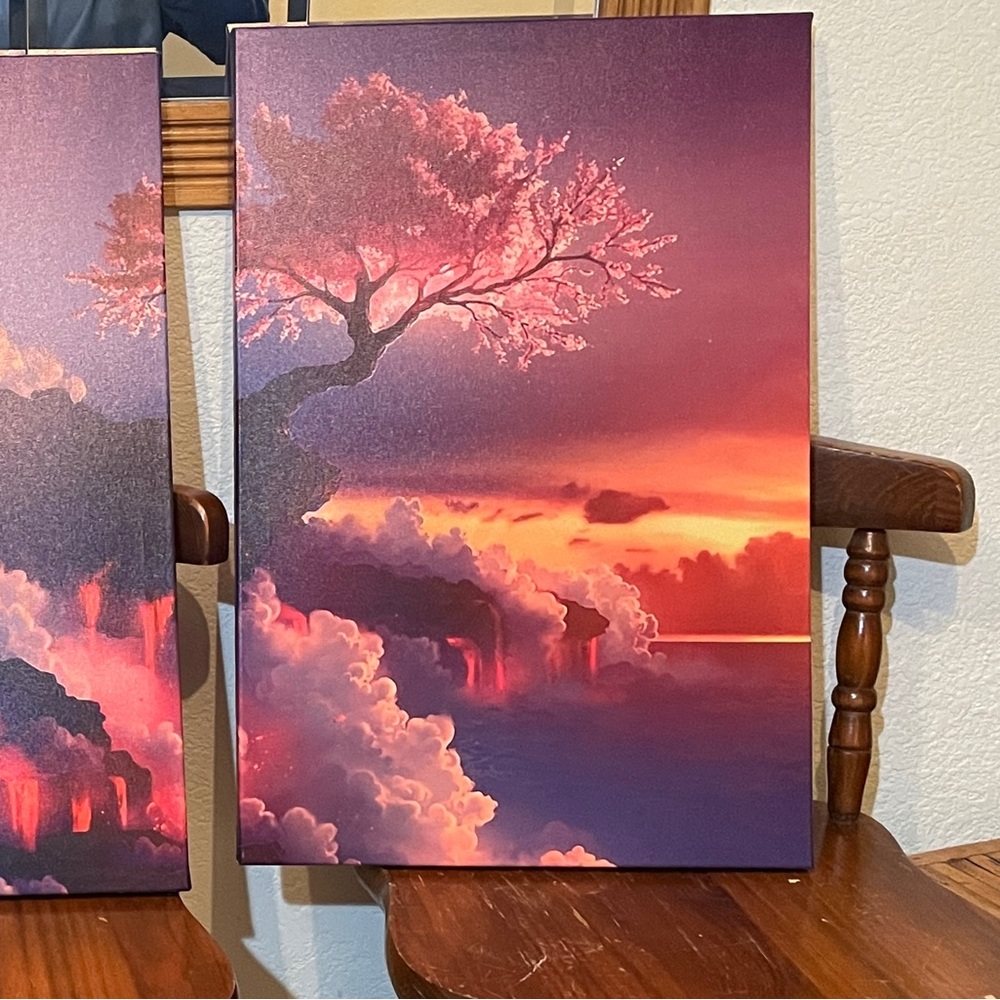 Sunset Japanese cherry blossom Tree Canvas Art.  Set of 3

Beautiful - Picture 2 of 3